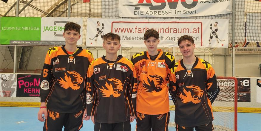  Adam Janisch, Pascal Reiter, David Hermann und Thorsten Resch (v.l.) wurden ins Herren-Team hochgezogen. Foto: Tigers Stegersbach