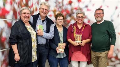  Gerhard Blaboll (2.v.l.) mit Altbürgermeisterin Inge Posch-Gruska, Franziska Auer, Anita Kovacs und BürgermeisterChristian Wöhl.