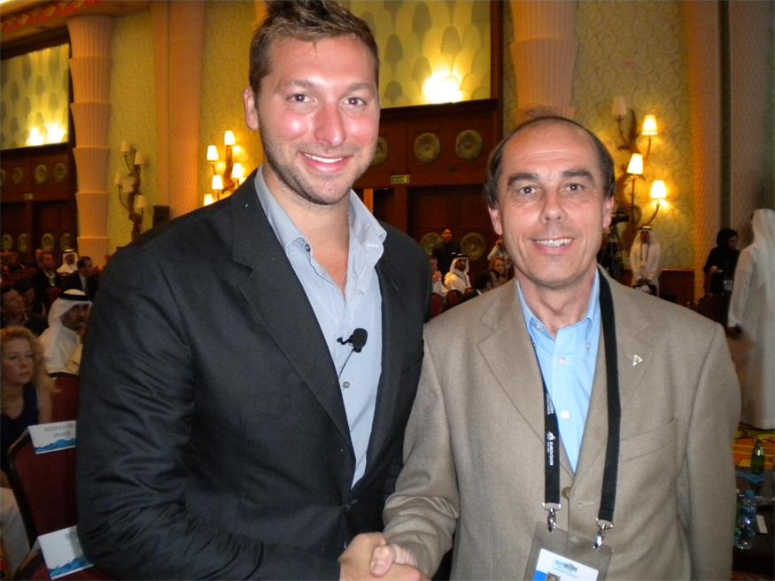 Als Weltkegelpräsident traf Ludwig Kocsis mit vielen bekannten Persönlichkeiten zusammen wie dem siebenfachen australischen Olympiasieger Ian Thorpe.
