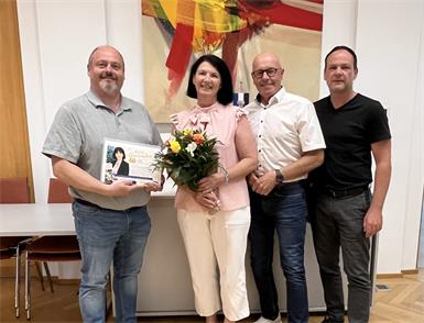 Amtsleiter Roland Poiger, Klaudia Bürger, Bürgermeister Georg Rosner und Amtsleiter-Stellvertreter Christian Resch (v.l.)