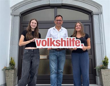 Amy Laky, Präsident der Volkshilfe Burgenland Thomas König und Viktoria Schwarzhofer.
