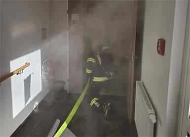 Angenommen wurde, dass im Pflegekompetenzzentrum Draßburg ein Brand ausgebrochen sei.