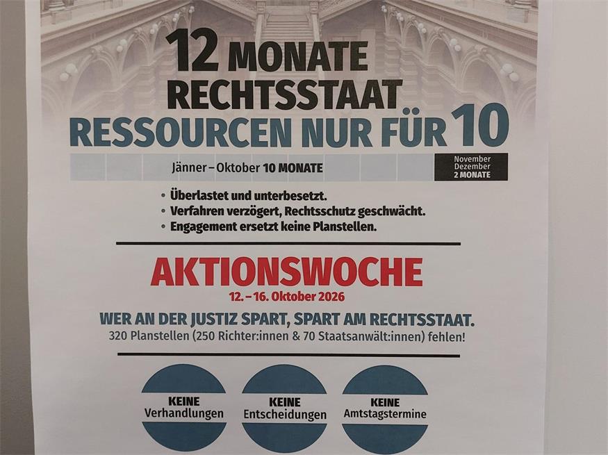 Aufruf zur Aktionswoche an den burgenländischen Gerichten.