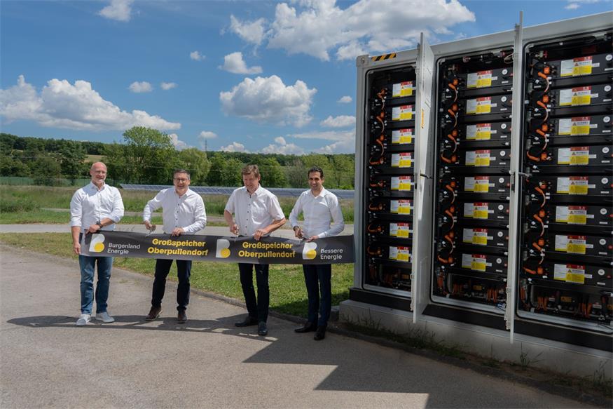 BE Energy Josef Kuzmits, Landtagsabgeordneter Jürgen Karall, Bürgermeister Oberpullendorf Johann Heisz, CEO Burgenland Energie Stephan Sharma (v.l.).