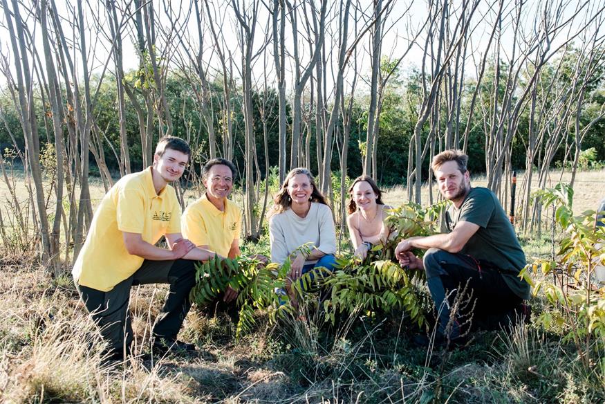 Benedikt Rödlich (Landschaftsplegeverein), Alexander Mrkvicka (Landschaftspflegeverein), LH-Stv.in Haider-Wallner, Verena Kefer (BOKU), Benjamin Dauth (BOKU).