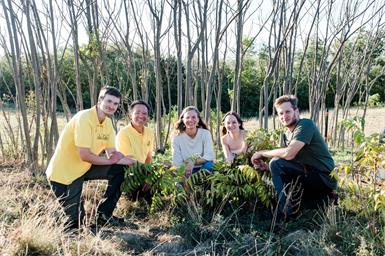 Benedikt Rödlich (Landschaftsplegeverein), Alexander Mrkvicka (Landschaftspflegeverein), LH-Stv.in Haider-Wallner, Verena Kefer (BOKU), Benjamin Dauth (BOKU).
