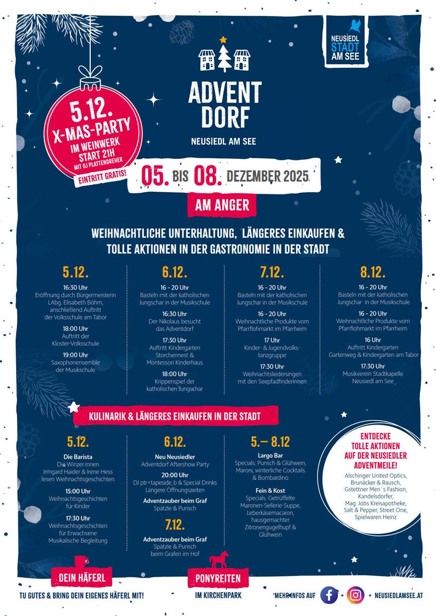 Neusiedler Advent kehrt ins Stadtzentrum zurück Neusiedler Advent kehrt ins Stadtzentrum zurück