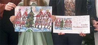 Lucias Adventbild ziert Weihnachtskarte der Landtagspräsidentin