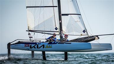 Farese/Zöchling segeln im Olympiarevier vor Los Angeles auf Rang acht