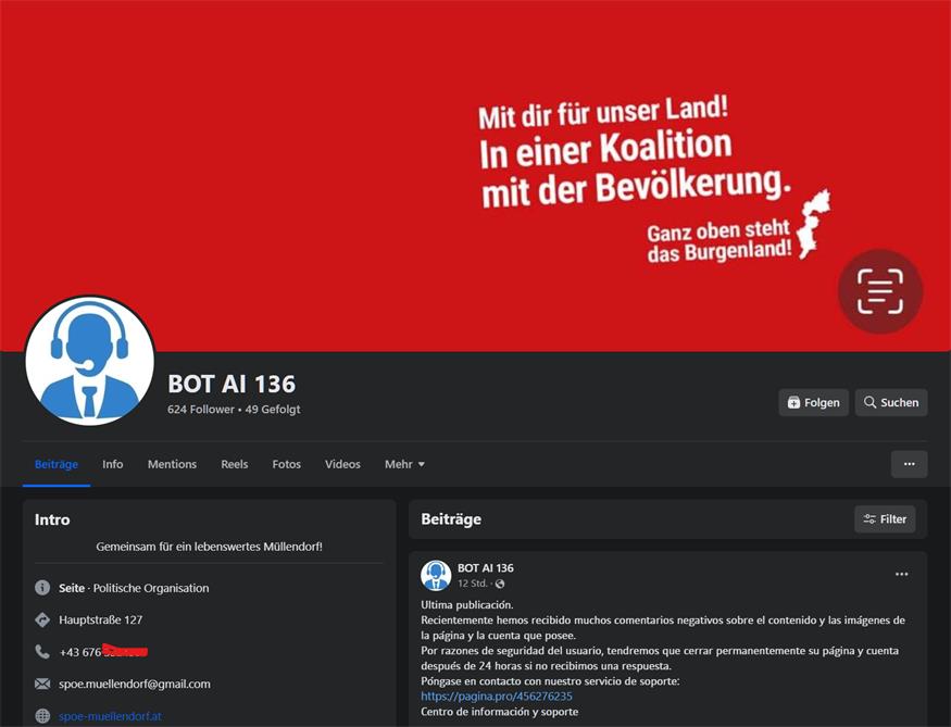 SPÖ Müllendorf heißt nach Hacker-Attacke nun „BOT AI 136“ SPÖ Müllendorf heißt nach Hacker-Attacke nun „BOT AI 136“