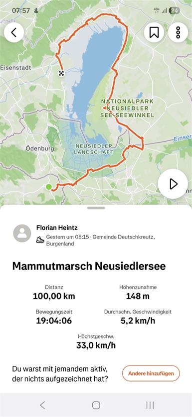 Wenn aus 80 Kilometern dann doch 100 werden