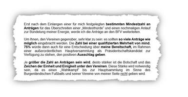 Burgenlands Fußballverbands-Spitze wird außerordentlich