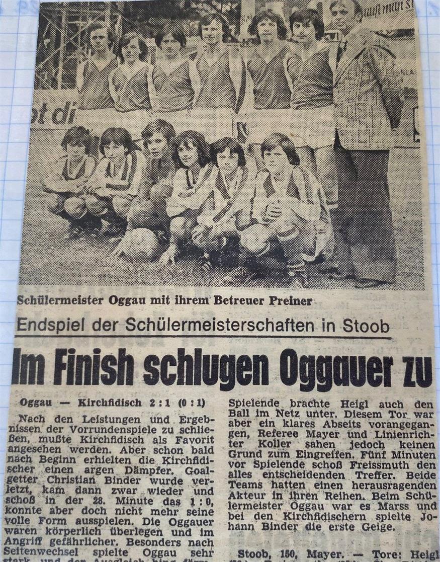 Das sind die Fußball-Schülermeister ... von 1975 