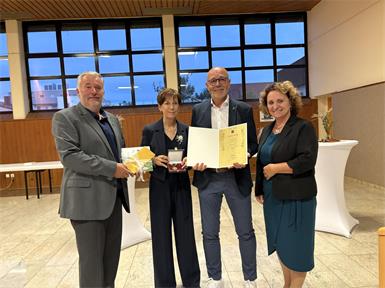 Bürgermeisterin Rosemarie Harter (SPÖ), Werner Huf (SPÖ) und Vizebürgermeisterin Monika Teubenbacher-Schriefl (ÖVP)
