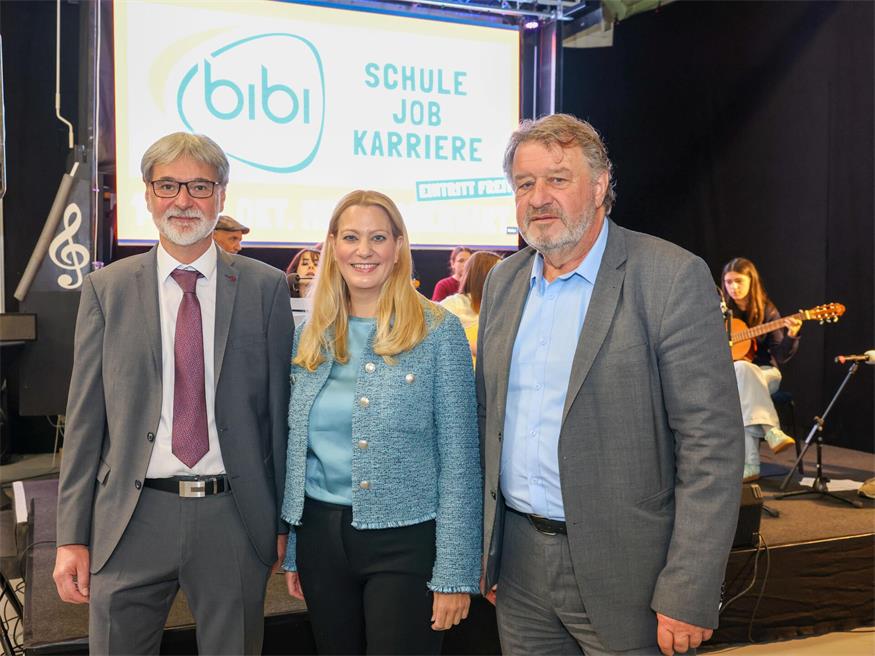 Orientierung für Bildung und Beruf Burgenland Messe-ChefMarkus Tuider, Bildungslandesrätin Daniela Winkler und Bildungsdirektor Alfred Lehner bei der Eröffnung der BiBi.