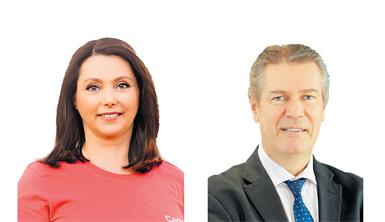 Caritas-Direktorin Melanie Balaskovics und IV Burgenland-Präsident Christian Strasser.