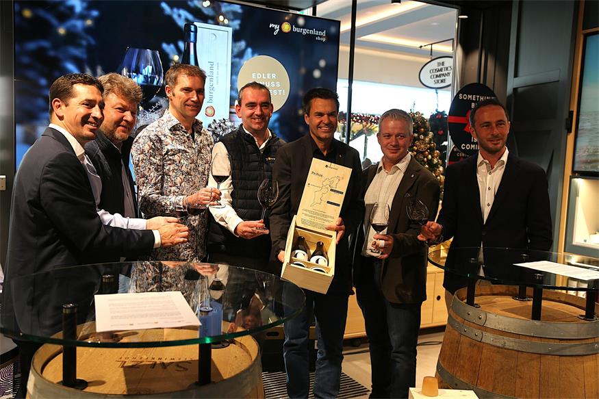 Christian Zechmeister, Albert Gesellmann, Erich Scheiblhofer, Herbert Oschep (GF Weintourismus Burgenland GmbH + Obmann Wein Burgenland), Didi Tunkel (GF Burgenland Tourismus GmbH), Georg Prieler und Thomas Kopfensteiner