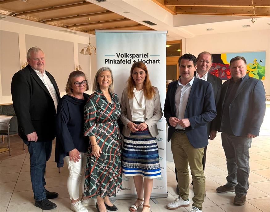 Daniel Riemer, Andrea Horvatits, Patrizia De Lellis-Mejatsch, Carina Laschober-Luif, Christoph Zarits, Franz Dampf und Martin Pröll (v.l.).