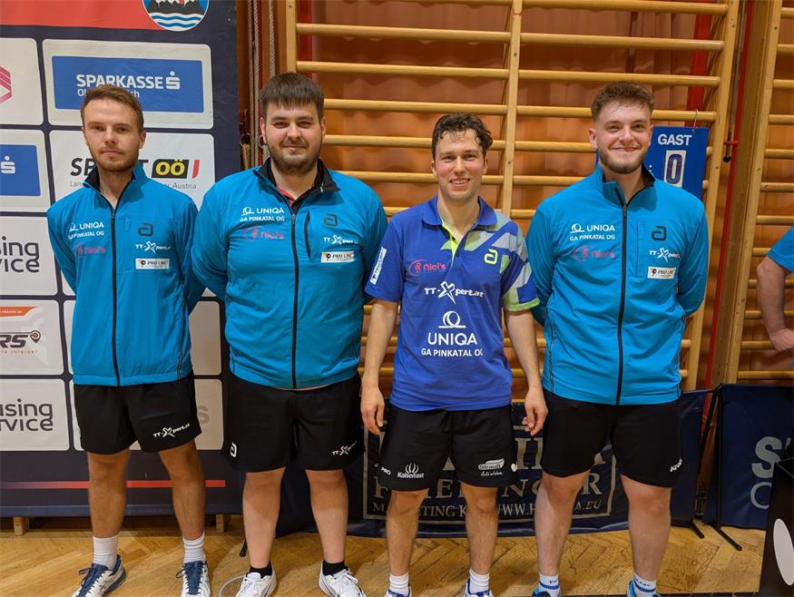 Das Bundesliga-Team des UTTC Oberwart: Tilen Cvetko, Michael Seper, David Serdaroglu und André Pierre Kases (v.l.).
