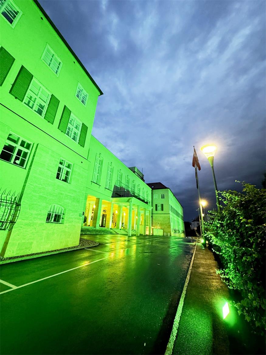 Das Landhaus in Eisenstadt wird am 6. Juni  wie bereits im vergangenen Jahr in grünem Licht erstrahlen.