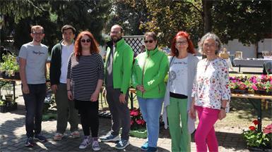 Das Organisatorenteam der Pfarre Neudörfl, der GRÜNEN und der Jungschar mit Lukas Feßl, Michael Marchhart, Julia Klenner, Raphael Fink, Sabine Schügerl, Helga Meerkatz und Jutta Pramhofer-Marchhart.
