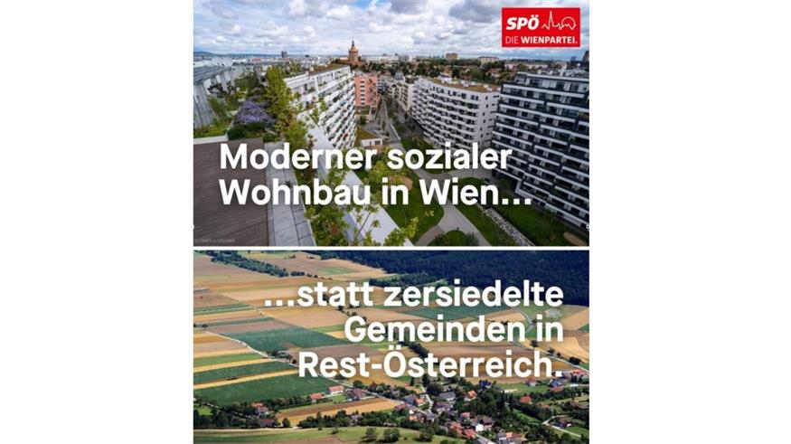 Das Posting, das für Unmut in den Ländern sorgte. Inzwischen wurde es wieder von der Instagram-Seite der SPÖ Wien entfernt.