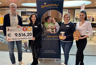 Das eo Oberwart Team und der Sterntalerhof bedanken sich herzlich bei allen Shop- und Geschäftspartnern und natürlich allen Kund:innen für ihr Engagement und die großzügigen Spenden.