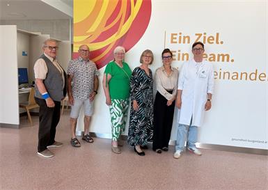 Der Herzverband Burgenland mit Obmann Andreas Unger (2.v.l.) zu Gast in der Klinik Oberwart bei Primar Wolfgang Dietl (r.).