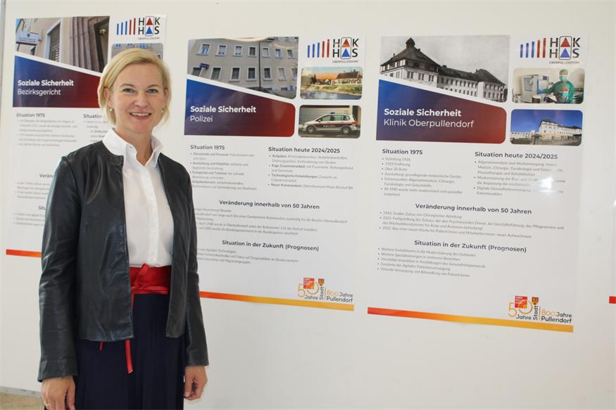 Der Lieblingsplatz von Sonja Hasler in Oberpullendorf ist in „ihrer“ Schule, inmitten der Schülerinnen und Schüler sowie Lehrinnen und Lehrer. Mit diesen wurde anlässlich des Jubiläums der Stadt eine Ausstellung über deren (wirtschaftliche) Entwicklung in den vergangenen fünf Jahrzehnten erstellt.