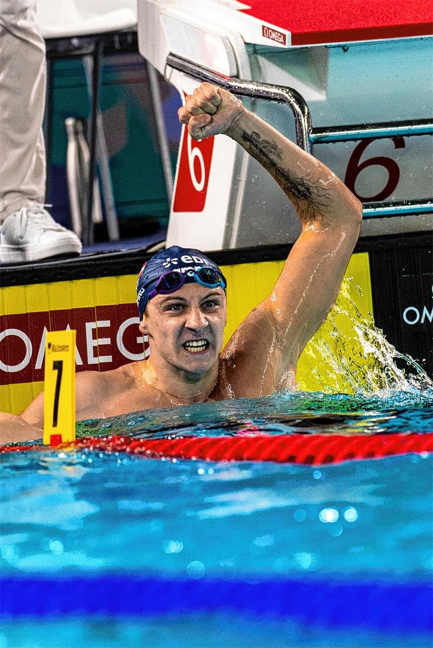 Der Moment der Erkenntnis: So sieht man aus, wenn eine Top-Zeit gelungen ist - Christian Giefing nach seinem Rekord über 200 Meter. 