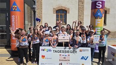 Die 4b der Volksschule Bruckneudorf setzte sich als Tagessieger durch und jubelte.