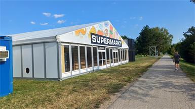 Die Aufbauarbeiten für das Frequency Festival in St. Pölten gehen voran. 