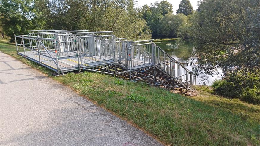 Die Aufbauarbeiten gehen voran. 