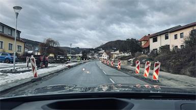 Die Baustelle der Hauptstraße gegen Anfang Dezember. 
