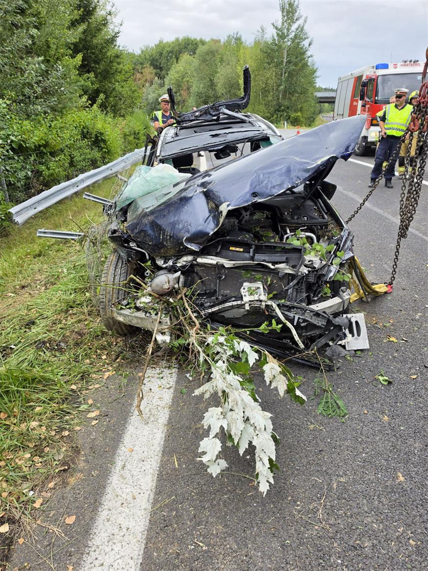 Die Einsatzkräfte sicherten die Unfallstelle und stellten den Brandschutz sicher.