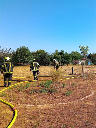 Die Feuerwehrleute löschten den Brand schnell und verhinderten größeren Schaden.