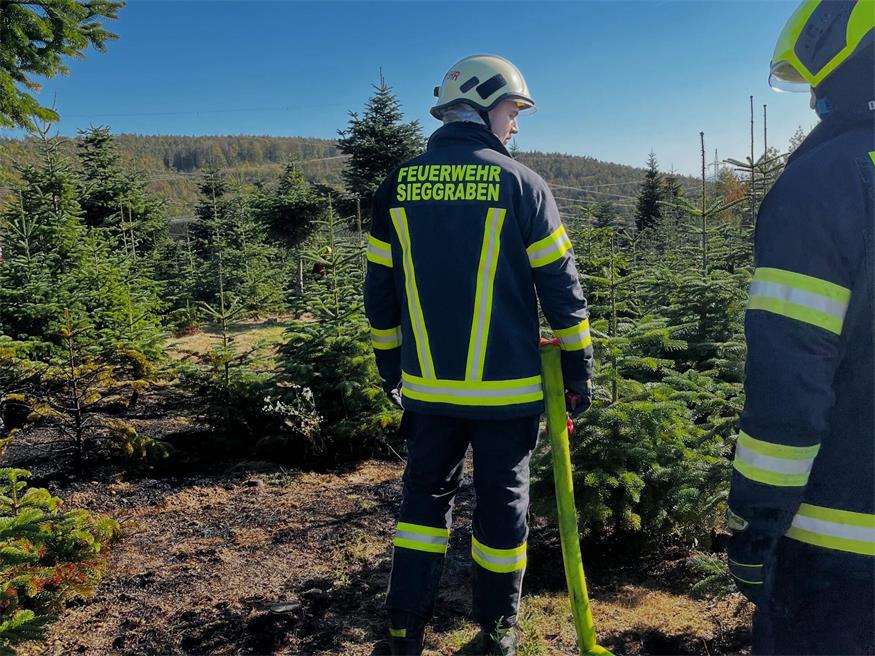 Die Feuerwehrleute schützten die Christbäume durch ihre Löschmaßnahmen.