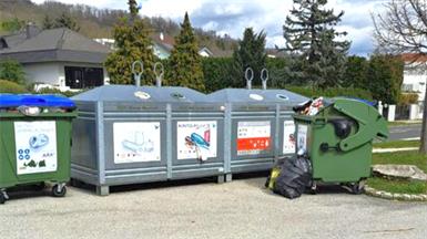 Die Glascontainer sind von der Eisenstädter Straße wieder zurück am Friedhof Großhöflein - und sorgen zu Allerheiligen für Diskussionen.
