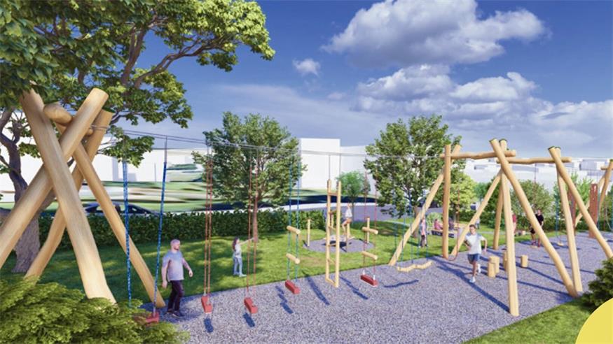 Die Planungsdarstellung des neuen Naturpark-Kinderspielplatzes in Pöttelsdorf.