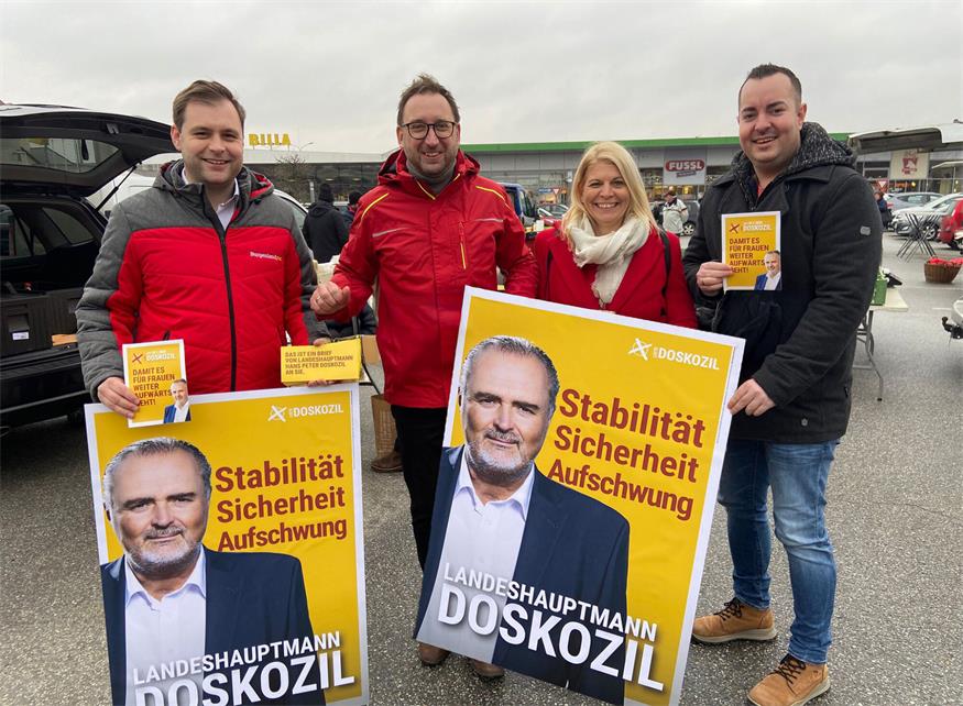 Die Verteilaktion im Bezirk Güssing wurde von Kevin Friedl als Teil des SPÖ-Landesgeschäftsführer-Duos angeführt.