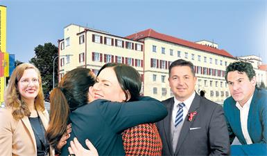 Die wichtigsten Gesichter der Landtagswahl 2025 im Bezirk Eisenstadt: die Grüne Klubobfrau Anja Haider-Wallner (Eisenstadt), Landeshauptmann-Stellvertreterin Astrid Eisenkopf (Steinbrunn), der angehende FPÖ-Landtagsabgeordnete Christian Ries (Rust) und ÖVP-Bezirksparteichef Christoph Zarits (Zagersdorf). 