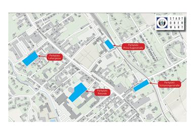Diese Parkplätze werden in Oberwart kostenpflichtig.