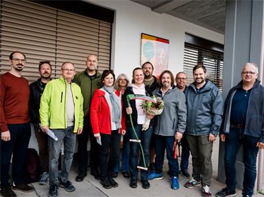 Dr. Adrian Szodl, Andreas Thüringer, Projektleiter Dr. Klaus Michalek, Johannes Schulz, Carmen Götz, Renate Darazs, LH-Stv.in Anja Haider-Wallner, Markus Schalling, Robert Kovacs, Heinz Szöky, Thomas Ranits und Hannes Gutmann besuchten im Rahmen des Netzwerks Trittsteinbiotope die Rohrlusswiesen in Gattendorf.