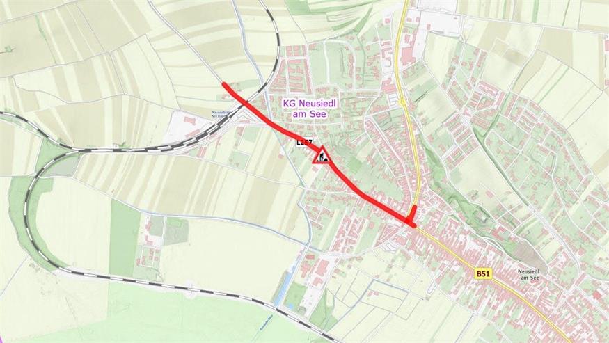 Entlang der Eisenstädter Straße wird die Wasserleitung saniert.