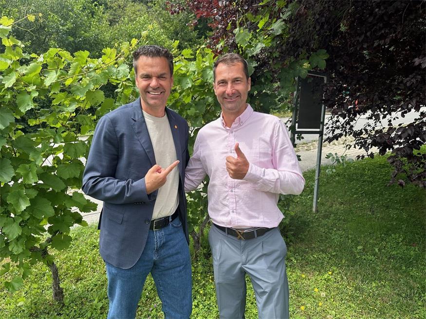 Ex-Golfprofi Uli Weinhandl (re.) wurde im Vorjahr von Didi Tunkel aus dem „Tourismus-Hut“ gezaubert. Seitdem managt der Oberwarter die Burgenland Trails sehr erfolgreich. 