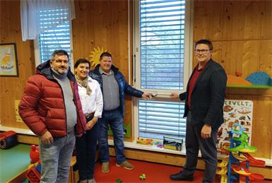 Foto v.li.n.re.: Rudolf Ditzer, Gabi Leonhardt-Schatzdorfer, Christoph Lang und Christian Dczekal. Foto: Stadtgemeinde Güssing