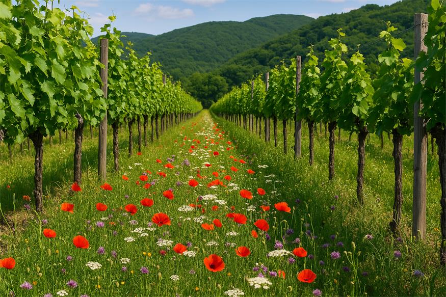 Für Biodiversität-Projekte im Weingarten und generell in der Landwirtschaft wird ein neuer Fördertopf bereitgestellt. (Foto KI-generiert)