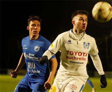 Für St. Margarethens Ernest Grvala (r.) gab es gegen Christian Ehrnofer und die Leithaprodersdorf-Defensive kaum ein Vorbeikommen. 