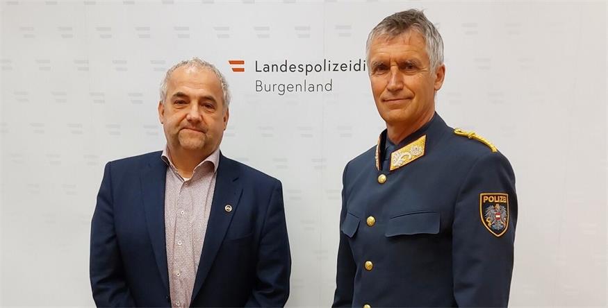 Gerhard Braunschmidt, Leiter des Landeskriminalamtes, und Landespolizeidirektor Martin Huber präsentierten die Anzeigenstatistik.