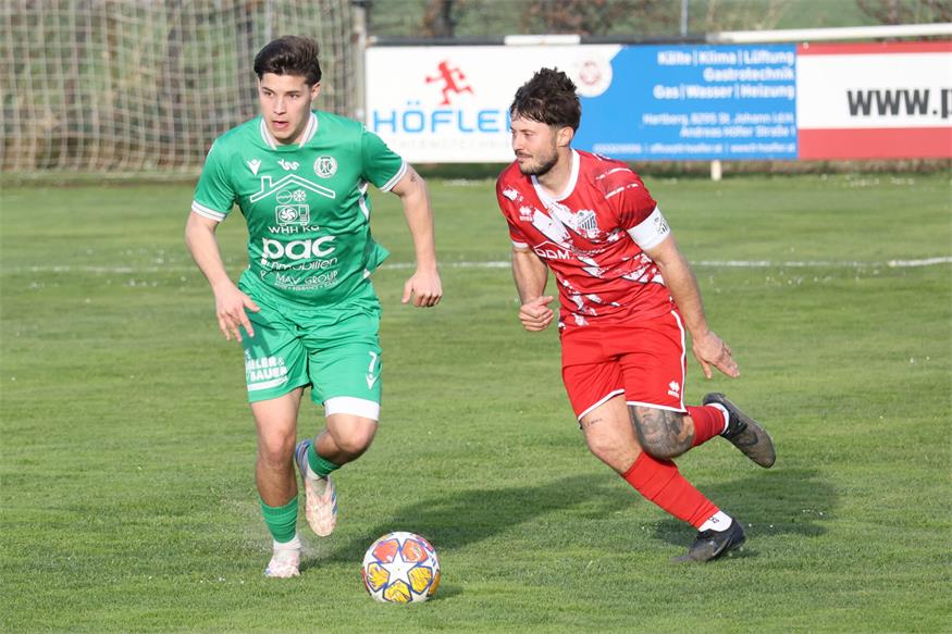 Halbes Dutzend. Kevin Zsolt Vicz (l.) und der UFC Schützen holten sich in Mörbisch (r. Julian Martschitz) eine 0:6-Schleife ab.